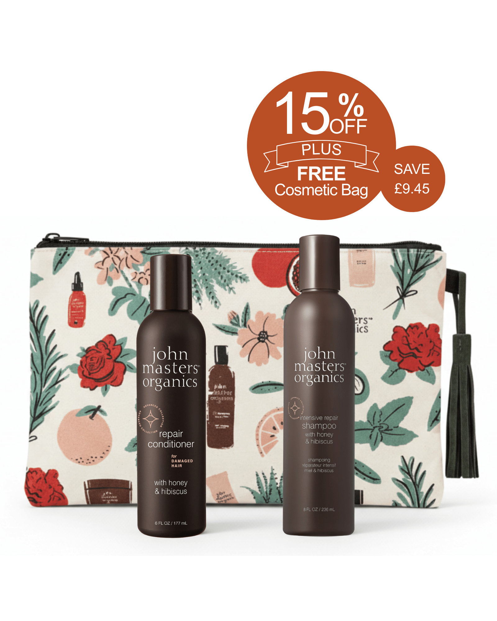 Intensive Repair Duo with FREE cosmetic bag - John Masters Organics UK
