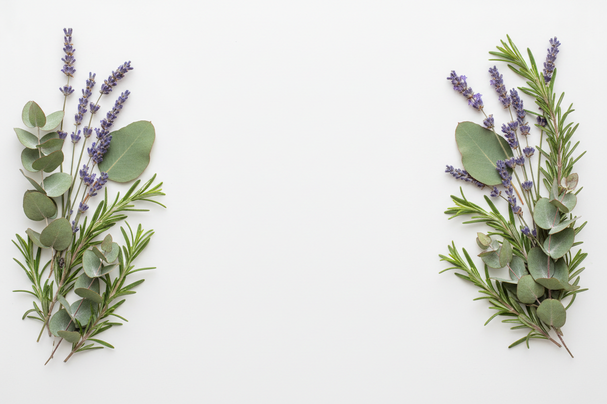 Botanical ingredients on sides